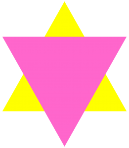 Pink triangle, used by the nazis to tag Jewish homosexuals. Drawn by Fibonacci.